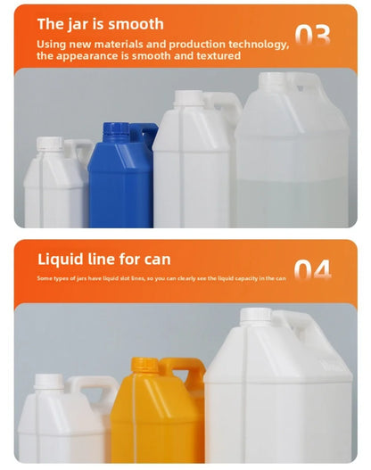 1/2/3/4/5/6/10L Plastic Airtight Bottle with Lid Food Grade HDPE Bucket Sealed Large-Capacity Oil Jerrican Gel Shampoo