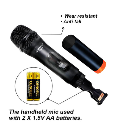 Wireless Microphone G-MARK X120V 2 Channels Handheld Karaoke Mic For Party Meeting Show Home School
