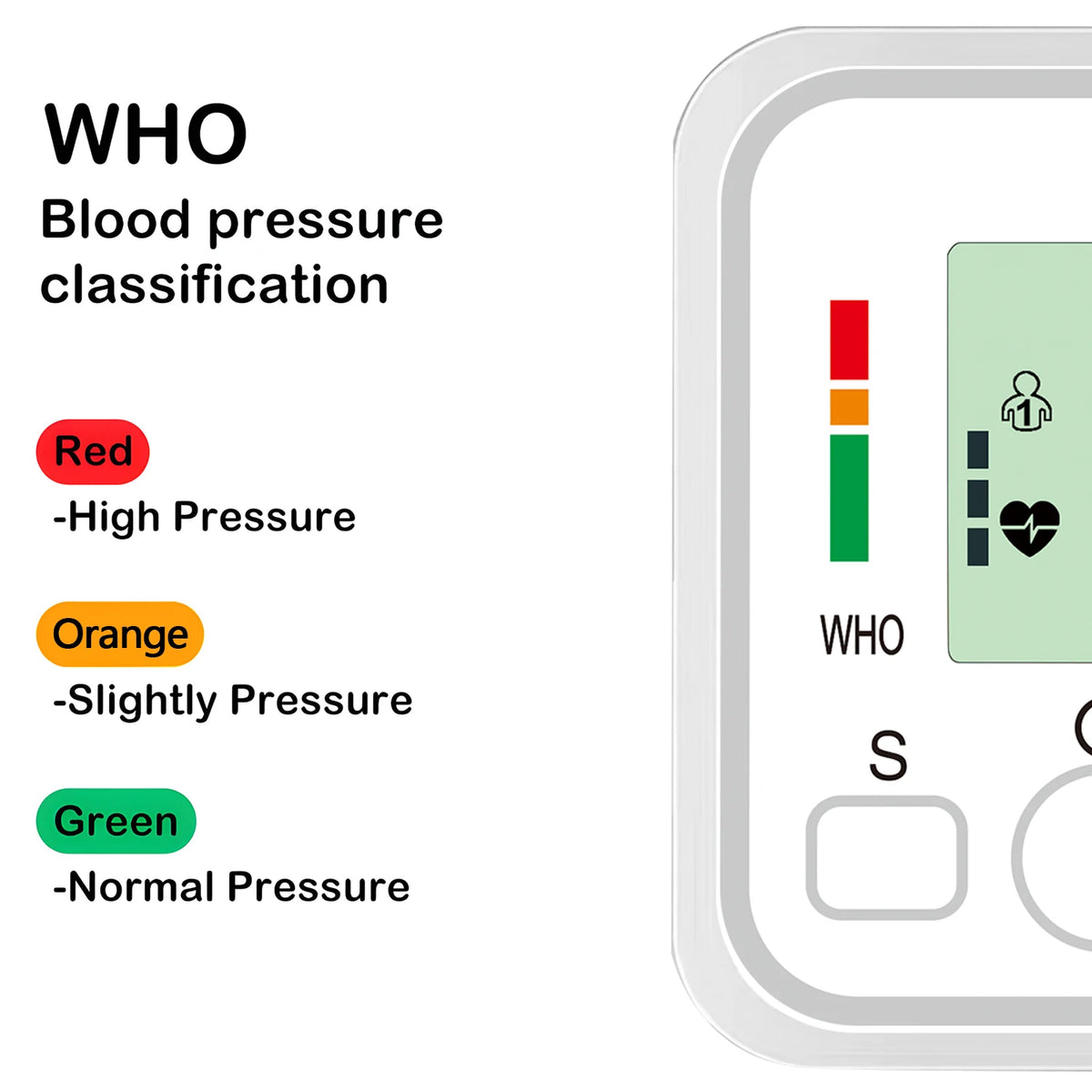 Automatic Digital Blood Pressure Monitor Upper Arm with Arrhythmia Detection Adjustable Cuff LED Display Health Tonometer