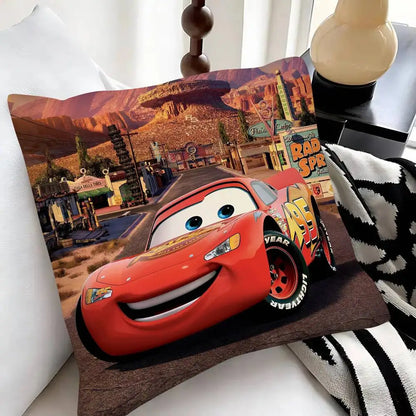 Cartoon Car Lightning McQueen Pillow Case Fashion Square Pillowcase Bedroom Sofa Room Ins Decoration Leisure