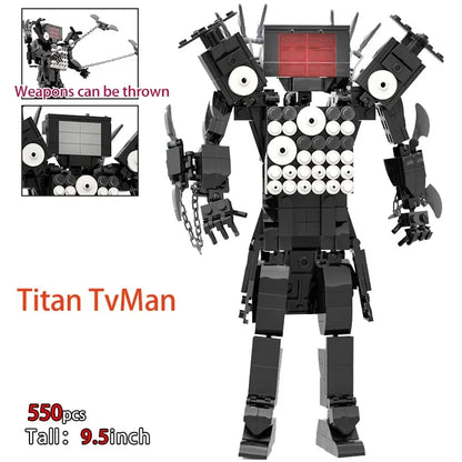 Moc Skibidi Toilet Figures Model Blocks Titan Cameraman Speakerman Construction Toys Party Halloween Decoration Boys Gifts