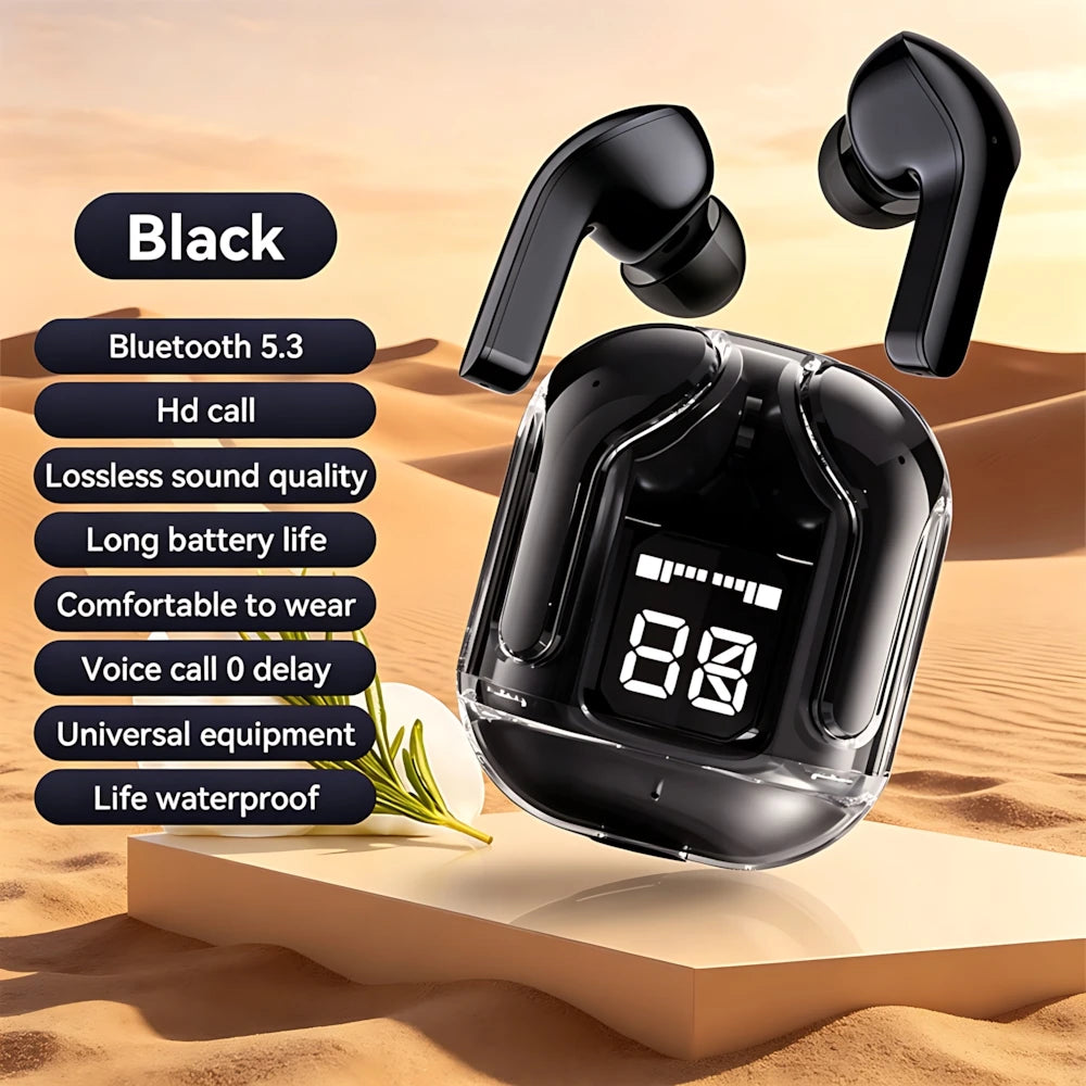HiFi Stereo Wireless Bluetooth In-ear Headphone Heavy Bass Digital Display Low-delay Sports Earplugs Game Music HD Call Earphone