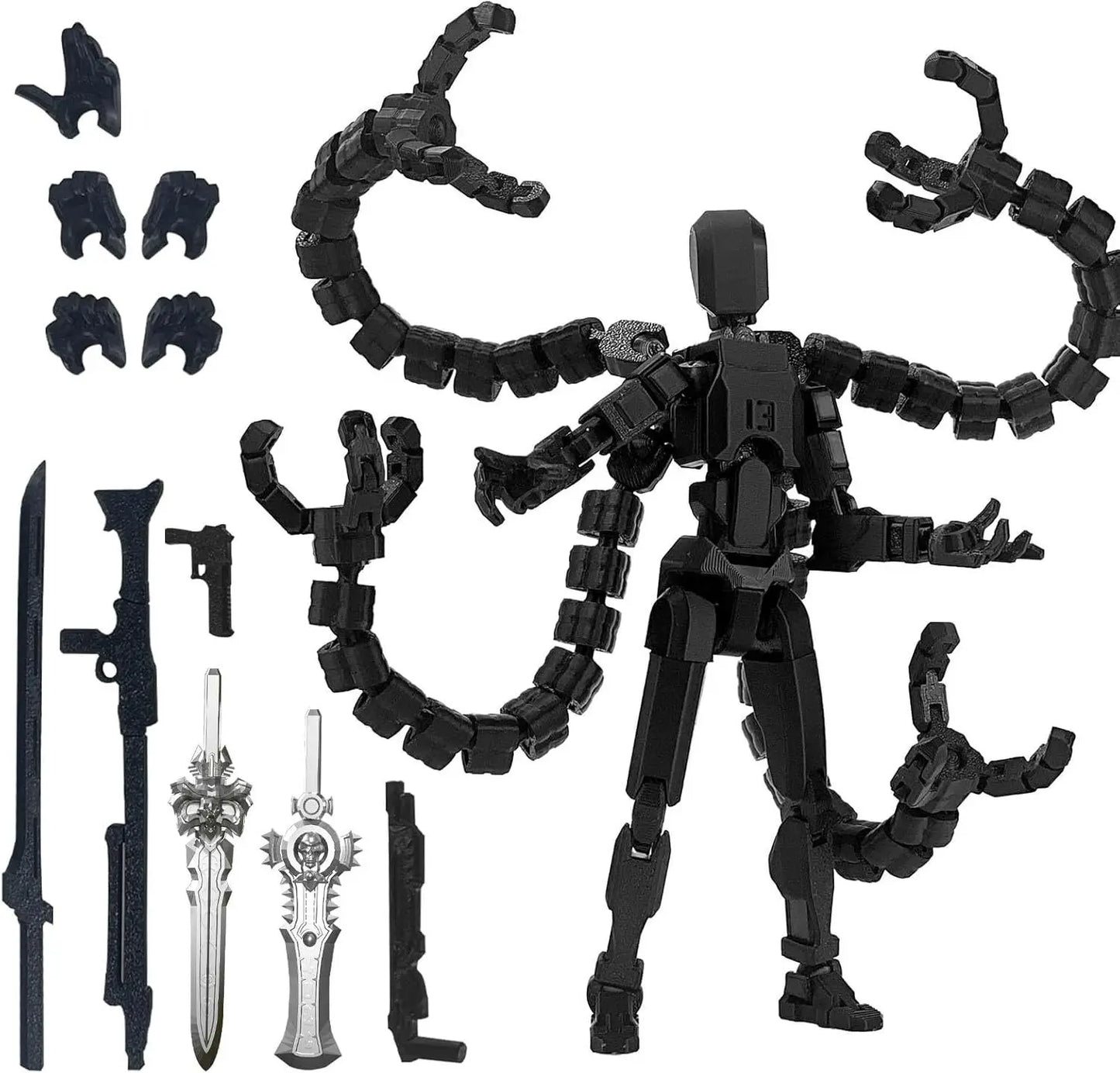 Assembly Completed T13 Action Figure 3D Printed Multi-Jointed Movable Titan 13 Lucky Dummy Nova Robot Action Figure Desktop