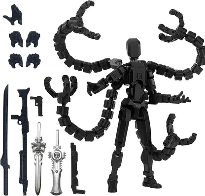 Assembly Completed T13 Action Figure 3D Printed Multi-Jointed Movable Titan 13 Lucky Dummy Nova Robot Action Figure Desktop