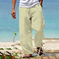 2024 Spring/Summer New Men's Cotton Pants Summer Fashion Casual Solid Color Loose Plus Size S-5XL Jogger Trousers