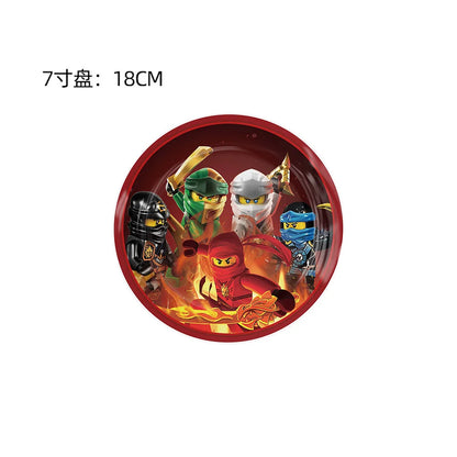 Ninja Birthday Party Decoration Tableware Set Tablecloth Plate Balloon  Cups Napkins Backdrop Banner Cake Toppers Party Supplies