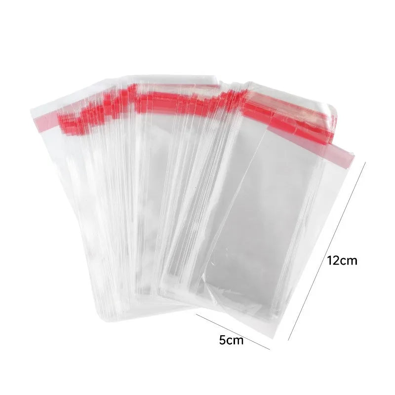 300/100pcs OPP Self Adhesive Plastic Bags Transparent Self Sealing Bag for Jewelry Cookie Candy Gifts Packaging Bags Pouches