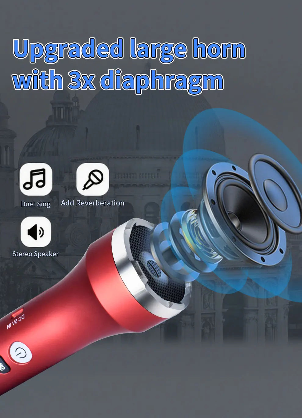 20W/Pc Bluetooth Speaker 1Pc of TWS Portable Karaoke Microphone For Kids & Adults Gift Wireless 10H Battery Handheld AUX Mic