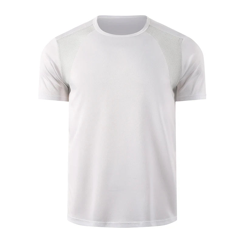 1/2-Piece Men's Summer Black And White Solid Color Quick Drying Sports Short Sleeved Loose And Breathable Sports Running Trend