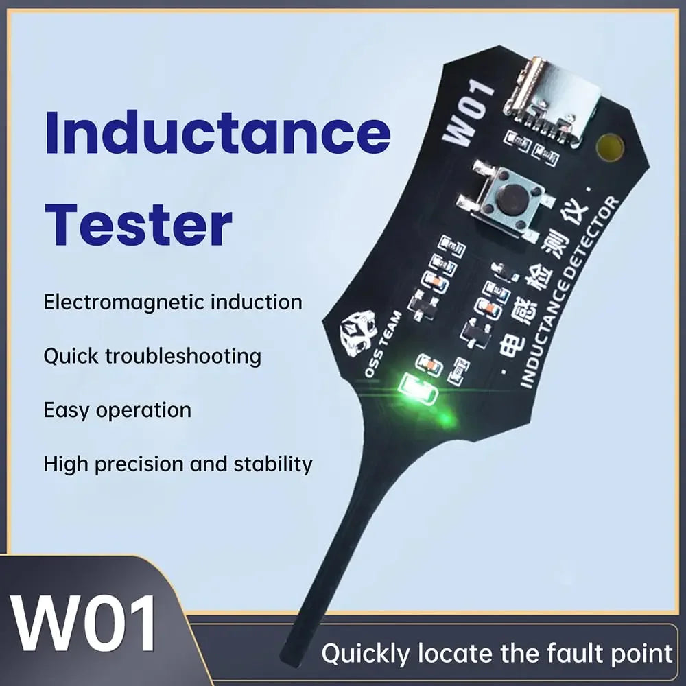 Narzędzie do wykrywania cewek indukcyjnych W01, tester cewek płyty głównej do naprawy płyt głównych telefonów, szybkie sprawdzanie usterek metodą indukcji elektromagnetycznej