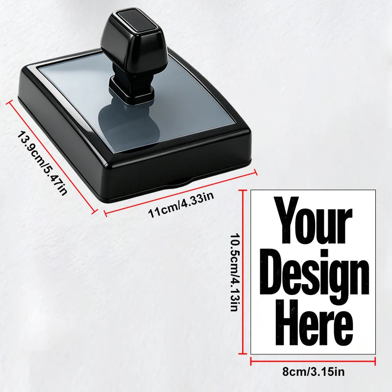 Personalized Large Self‑Inking Rubber Stamper Custom Logo Emblem Stamp, Clear Imprint for Office Paper Wedding Brand Marking