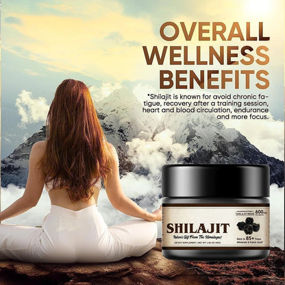 Shilajit Pure Himalayan Organic Shilajit Resin - with Fulvic Acid & 85+ Trace Minerals Complex for Energy & lmmune Support 600mg