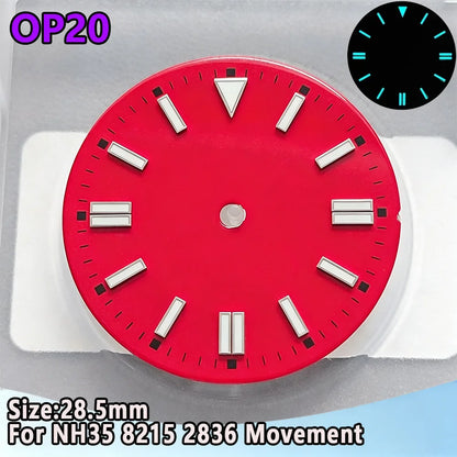 28.5mm NH35 Watch Dial Luminous Dials Single Calendar Dial Suitable For NH35 Movement Can Support DIY Dial Customization Logo