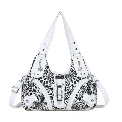 Versatile Women Handbags Leopard Shoulder Bag Top-handle Bag Fashion Satchel Dumpling Pack Shoulder Bag Large Tote Bag Purse