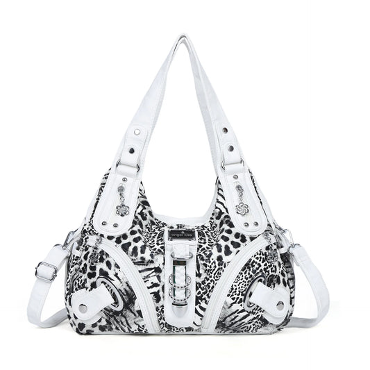 Versatile Women Handbags Leopard Shoulder Bag Top-handle Bag Fashion Satchel Dumpling Pack Shoulder Bag Large Tote Bag Purse
