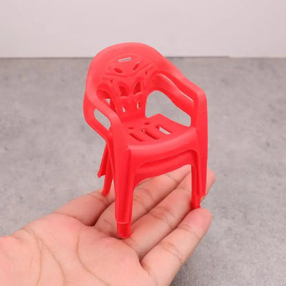 4pcs Miniature Backrest Chair Set Plastic Dollhouse Armchairs 1/6 Scale Doll Furniture Ideal Children's Gifts