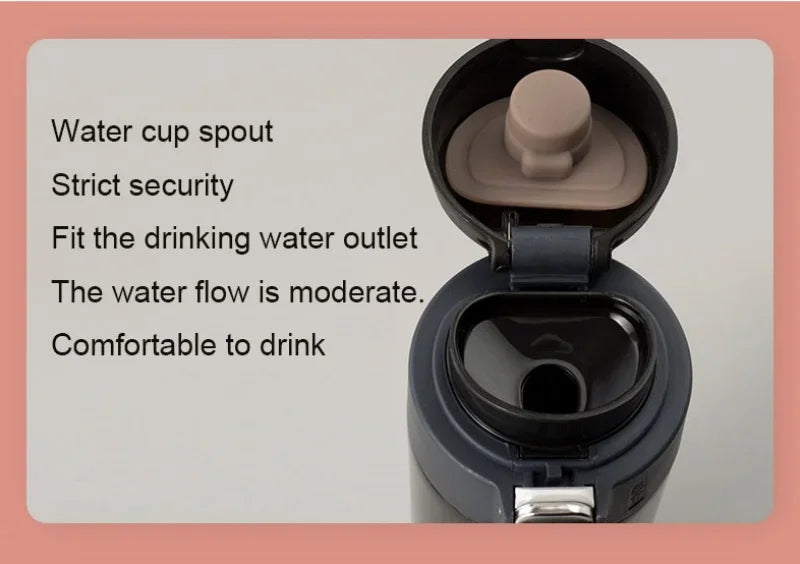 Creative Bullet Lid Thermos Cup, Simple Solid Color Direct Drinking Water Bottle, Durable Practical for Students School Use