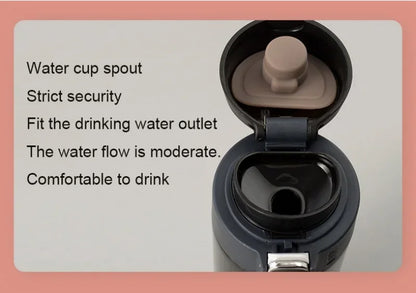 Creative Bullet Lid Thermos Cup, Simple Solid Color Direct Drinking Water Bottle, Durable Practical for Students School Use