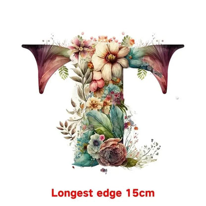 15cm Cartoon Flower Alphabet Heat Transfer Heat Press Printed Accessories PatchDIY children's clothing decoration sticker
