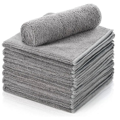 1/100PCS Gray Bamboo Charcoal Thickened Super Absorbent Dishcloth Anti-grease Kitchen Wiping Rags Microfiber Cleaning Cloths