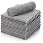 1/100PCS Gray Bamboo Charcoal Thickened Super Absorbent Dishcloth Anti-grease Kitchen Wiping Rags Microfiber Cleaning Cloths