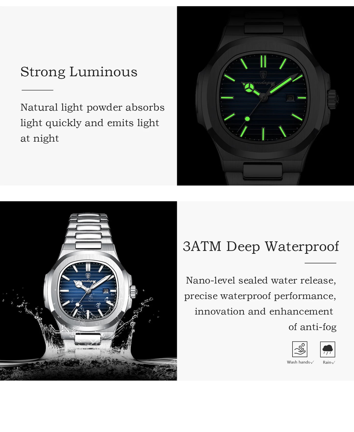 POEDAGAR Luxury Woman’s Quartz Watch Date Waterproof Luminous Ladies Wristwatch Stainless Steel Fashion Watches For Women casual
