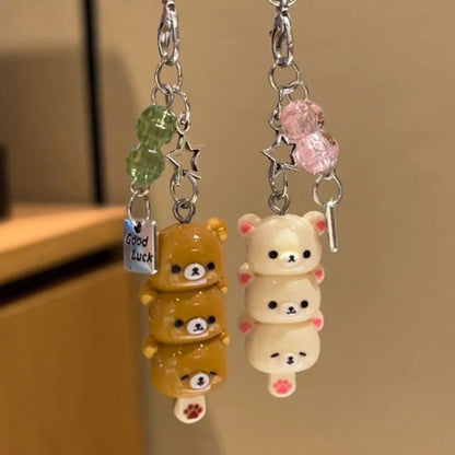 Śliczny Miś Zawieszka do Telefonu Kawaii Anime Brelok Akcesoria do Kluczy Plecak iPhone 17Promax Airpods Ins Korea Nowy Y2K