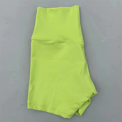 Sexy Solid Color Women Fitness Sport Short High Waist Athletic Yoga Short Leg Cycling Comprehensive Training Jogging Squat Proof