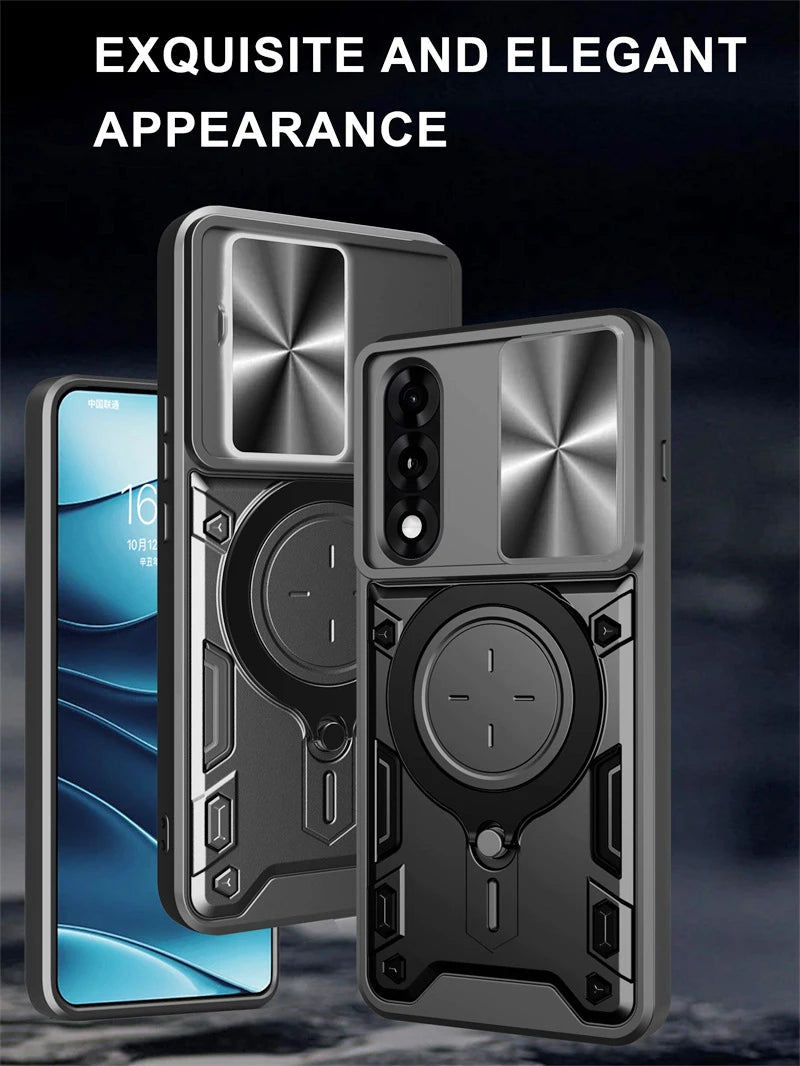 Armor Protection Slide Lens Phone Cover For OnePlus Nord 5 5G Case Car Magnetic Holder Ring Stand for One Plus 1+ Nord5 5G Funda
