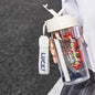 600ML Water Cup Handy Sports Water Bottle Food Grade Material Tea Partition Water Cup Female Straw Summer Portable Bottle