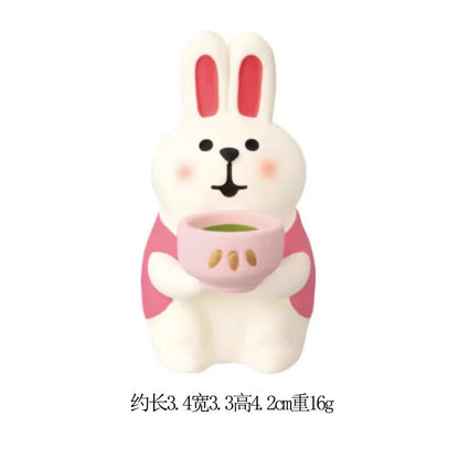 Sakura Series Miniature Zakka Japanese Style Cute Handmade Cat Rabbit Bird Figurines Resin Ornament Desktop Car Home Decor Gifts