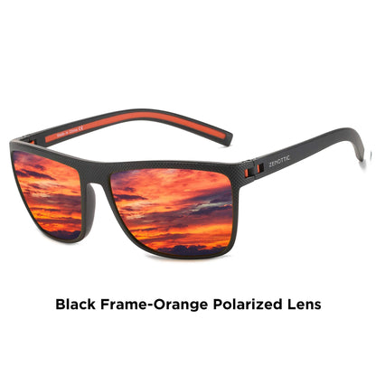 ZENOTTIC Retro Polarized Sunglasses for Men Lightweight TR90 Frame UV400 Protection Square Sun Glasses Night Vision Goggles