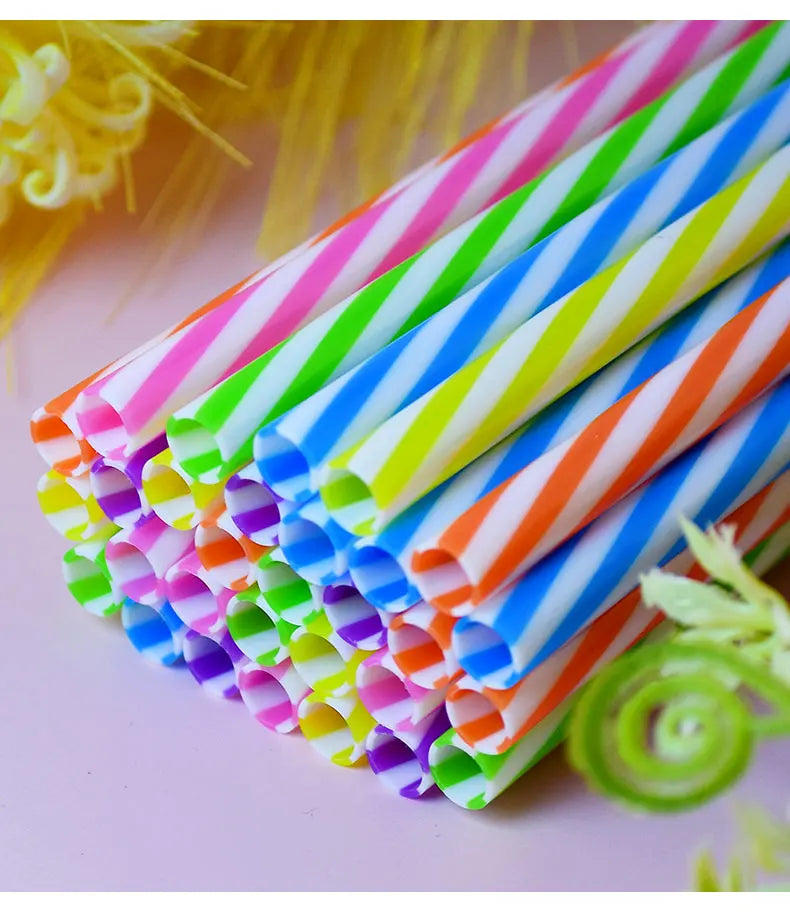 30-Pack of Two-Tone Twisted Straws, Reusable—A Must-Have for Parties, Bars, and Birthday Celebrations