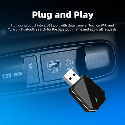 EKIY 2in1 Wired To Wireless CarPlay Dongle Android Auto Adapter Car Intelligent Systems AI Smart Box For Car With Wired CarPlay