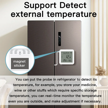 Tuya Zigbee WiFi Temperature and Humidity Sensor with External Probe Smart Home Thermometer work with SmartLife,for Refrigerator
