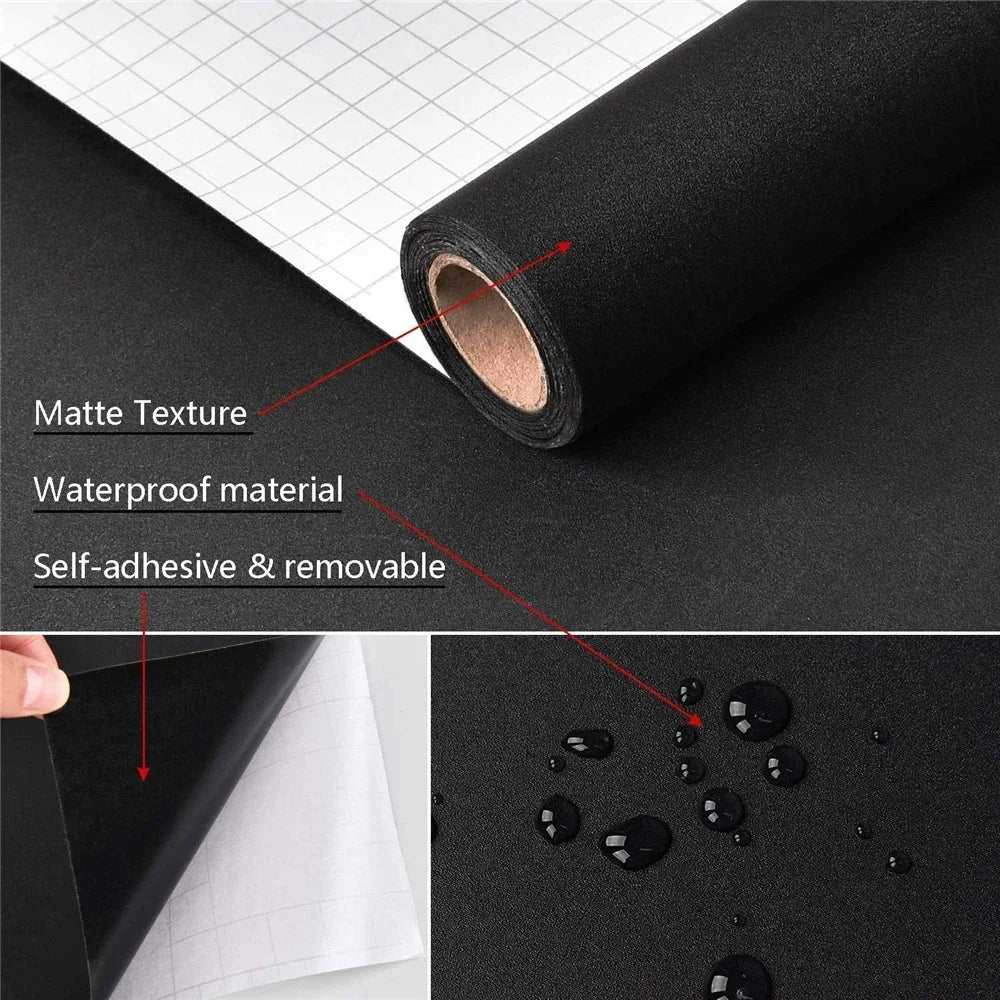 40cm wide vinyl matte decorative contact paper self-adhesive waterproof removable wallpaper for furniture renovation
