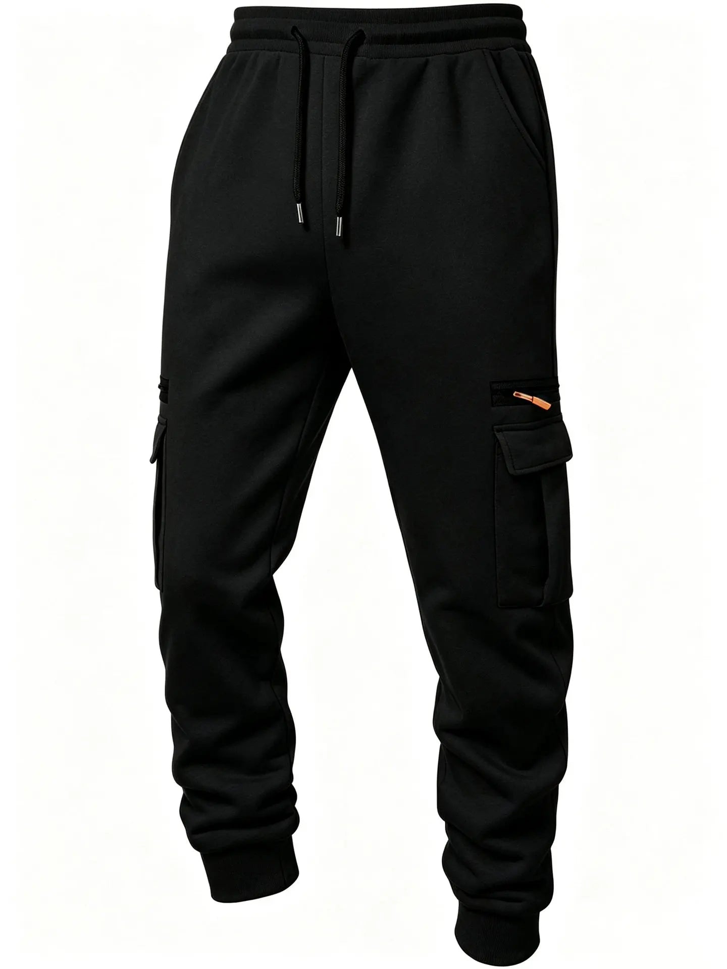 2026 Men's Joggers Pants Loose Drawstring Long Pants Men Zipper Multi-pocket Sweatpants Casual Cargo Trousers For Men Fitness