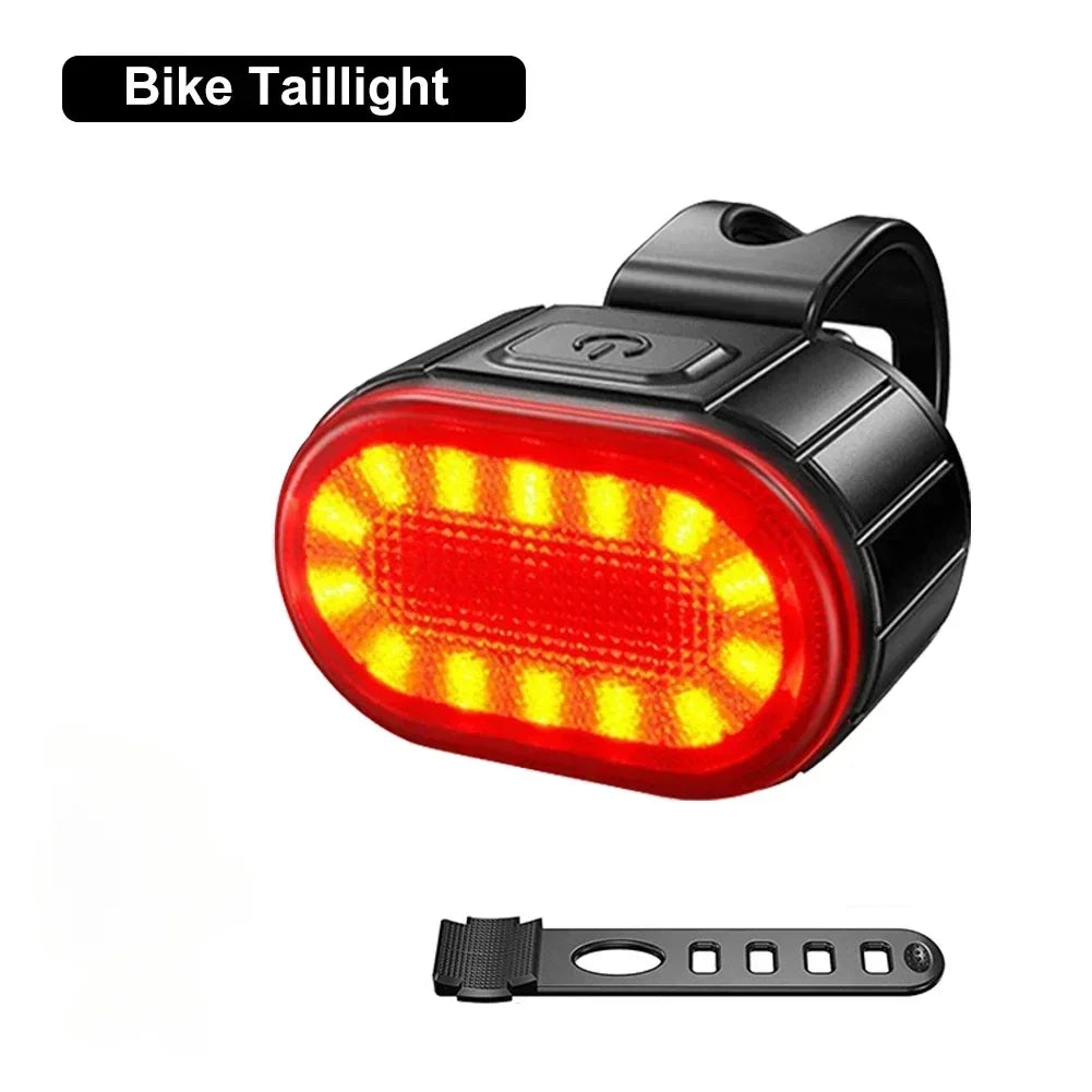 USB-C Rechargeable Bicycle Lights Bike Safety Warning Lamp Outdoor Waterproof Cycling Flashlight For Mountain And Road Bikes