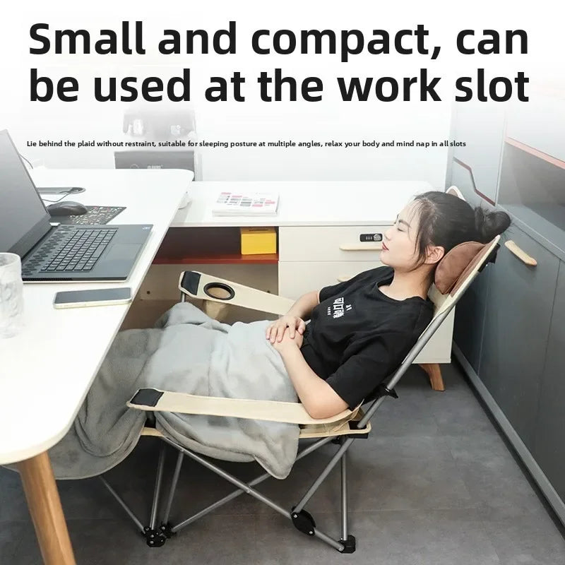 Portable Folding Lounge Chair Office Nap Bed Single Cot Outdoor Sleeping Aid Compact Adult Home Use