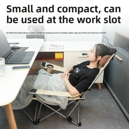 Portable Folding Lounge Chair Office Nap Bed Single Cot Outdoor Sleeping Aid Compact Adult Home Use