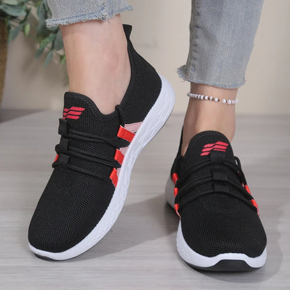 Women's Mesh Slip-On Sneakers, Breathable Casual Athletic Shoes, Comfortable Lightweight Walking Shoes for Daily Use