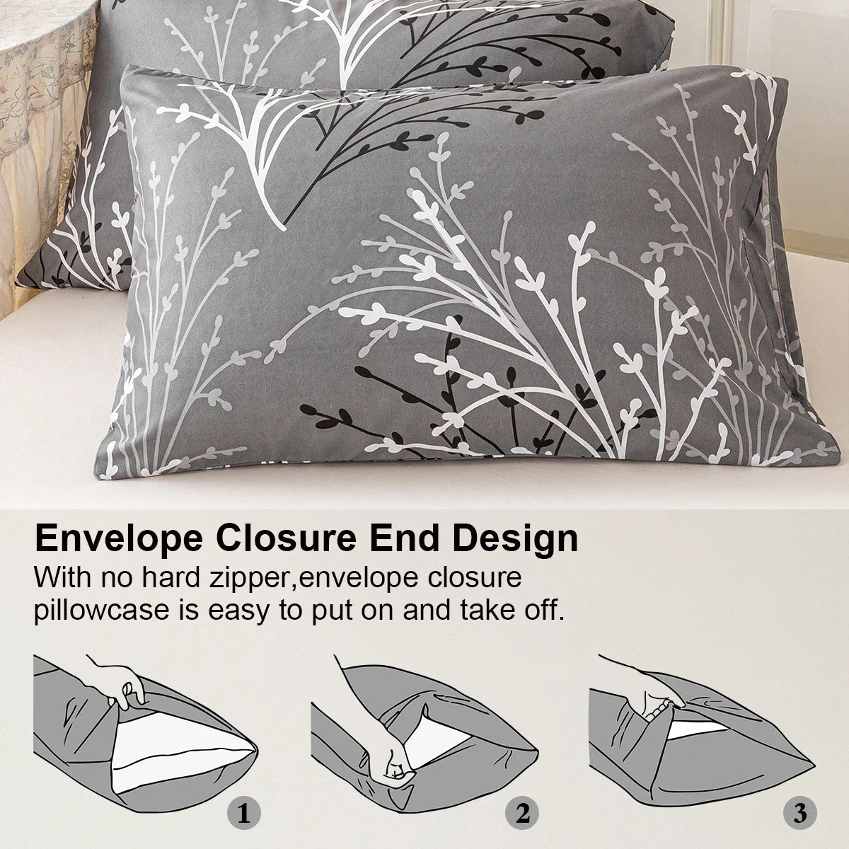 2pcs/4pcs Floral Pattern Pillow Cover Set (Pillow Inner Not Included), Soft & Comfortable, Suitable For All Seasons