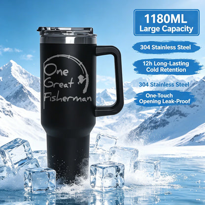 1200ML Stainless Steel Thermos Cup with Straw & Handle Ice Coffee Drink Vacuum Insulated Cup Car Travel Gym Outdoor Water Bottle