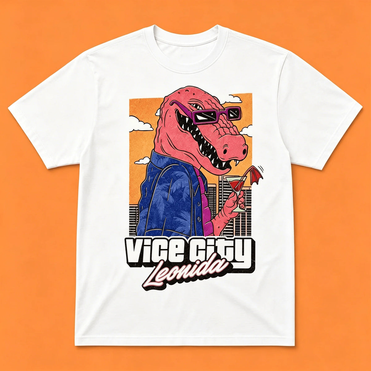Jason Vice City Leonida Alligator Printed 2026 New T-shirt 100%Cotton Men's Women's Popular Streetwear Casual Tshirt Casual Tops