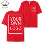 Double Sided Customized LOGO Picture Women T-Shirt Summer Y2K Loose Short Sleeves Comfortable T Shirts Crewneck DIY Tee Tops