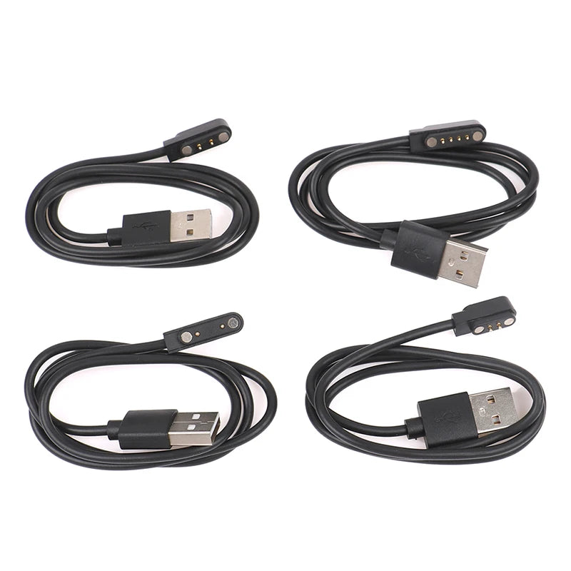 60CM Universal Smart Watch Charger Cord Magnetic Charging Cable 2/4 Pin USB Charger