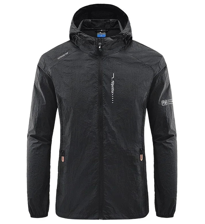 UPF50+ Summer Outdoor Quick Dry Sun-Protective Thin Jacket Men Hiking Fishing Cycling Hooded Gym Sport Ultra Light Windbreaker