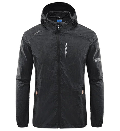 UPF50+ Summer Outdoor Quick Dry Sun-Protective Thin Jacket Men Hiking Fishing Cycling Hooded Gym Sport Ultra Light Windbreaker