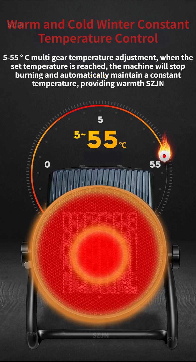 Industrial Portable Electric Heater Blower Natural Hot wind Adjustable Ceramic Heating Stove Radiator Thermal Air Warmer