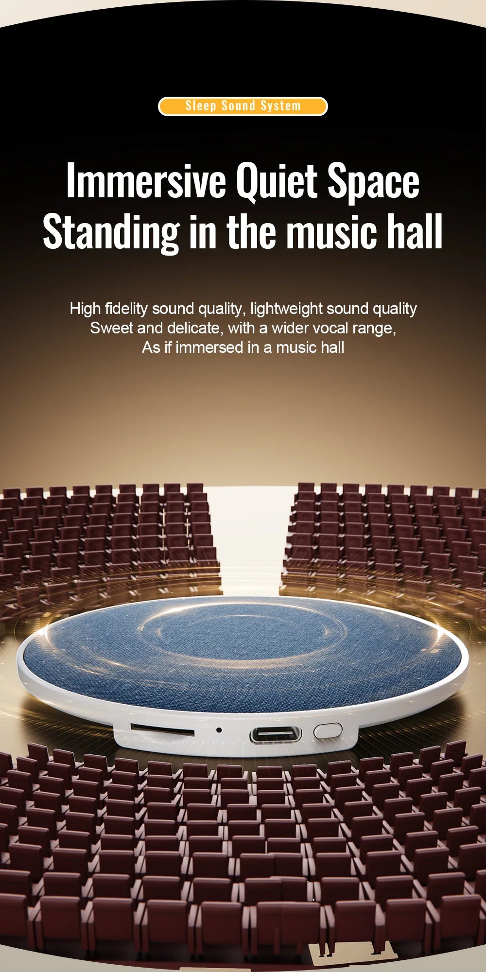 High Dynamic Sound Quality Bluetooth Speaker Bedside Sleep-enhancing Audio Ultrasonic Pillow-top Sleep Aid Speaker 2026 NEW